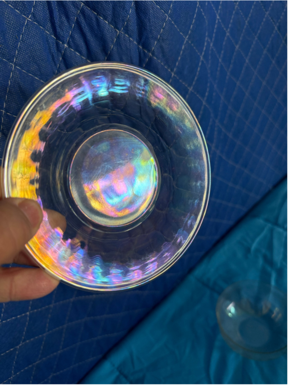 Vintage Iridescent carnival Glass Bowl Set, One Size, Clear